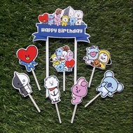 Topper toper decoration skewer cake birthday cake happy birthday character bt21 bt 21