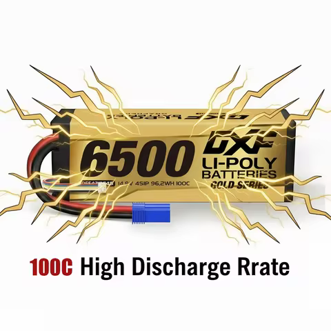 6500mAh Graphene Lipo 4S 14.8V Battery 100C EC5 Gold Version Racing Series HardCase for RC Car Truck
