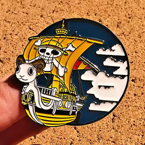 One Piece Ship Enamel Pins THOUSAND SUNNY Brooch Clothing Backpack Lapel Badges Fashion Jewelry Acce