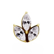 [Attic Piercing] Titanium 3 petals lotus for earlobe, conch, helix, flat