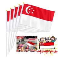 【SG Ready Stock】14*21cm Singapore Waving Hand Flag /National Day Singapore Flag / Food Toothpick Fla