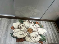 Thảm chân lông cừu MẪU HOA SEN CÁCH TÂN Thảm chùi chân Thảm lau chân 5d chống trơn trượt cao cấp siê