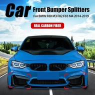 2PCS Real Carbon Fiber Front Bumper Lip Splitters Flap Cupwings for BMW F80 M3 F82 F83 M4 2014-2019 