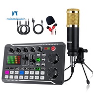 Portable Sound Card Kit PC Condenser Microphone Set Live Sound Card F998 BM800 Set
