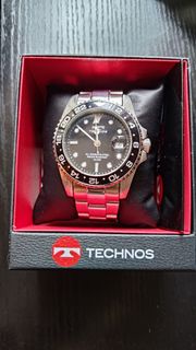 Technos Black Dial Watch 不銹鋼 手錶
