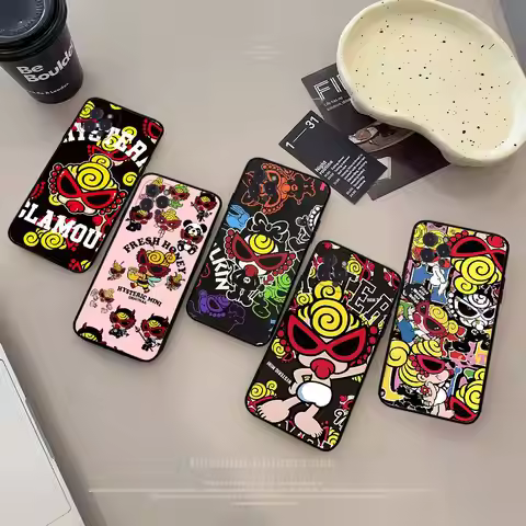 Japan Fashion Hysteric Mini Phone Case For IPhone 16 Pro Max 15 17 Plus 14 13 12 Mini 11 Black Cover