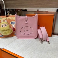 HERMES mini evelyne ,櫻花粉,STAMP K