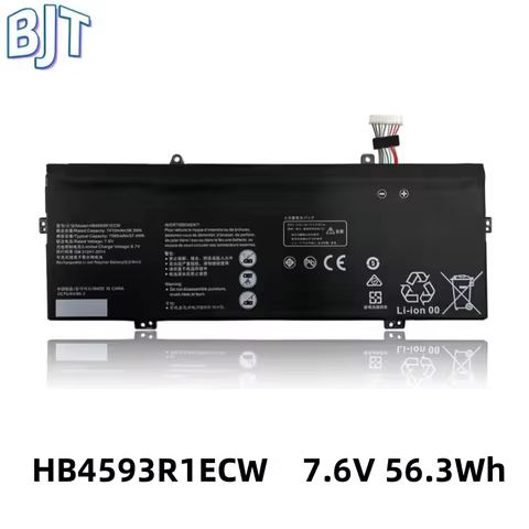 New 6Cell HB4593R1ECW Laptop Battery 7.6V 56.3Wh 7410mAh for Huawei Matebook X Pro i7 Mach-W29 2019 