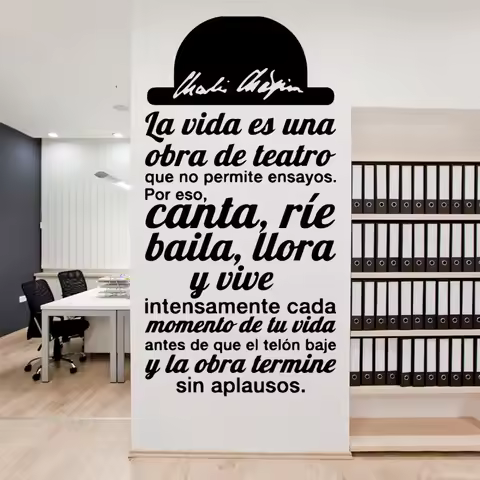 1 pc Spanish Motivational texts Waterproof Wall Stickers Home Decor For office Wallpaper