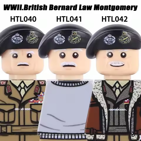 MOC WW2 Military British Marsha Figures Soldiers Army Infantry Officer Building Blocks Cap Bricks To