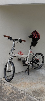 白色 KHS 摺疊單車 前3x9後，