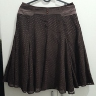 Vintage brown flare polka dot midi skirt | Y2k fairycore grunge downtown outfit