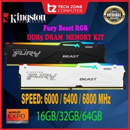 Kingston Fury Beast RGB DDR5 CL30 6000/6400/6800 MHz Desktop Gaming Memory RAM AMD EXPO - 16GB / 32G