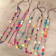 Laris Lanyard Strap Acrylic Beads Smiley Face Bohemia Style For Mobile Phones Immediately