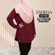 [XS-7XL] TUDIAA ZAHRAA COTTON - Tshirt Muslimah Basic Long Sleeve Blouse Cotton Plus Size (Page 1)