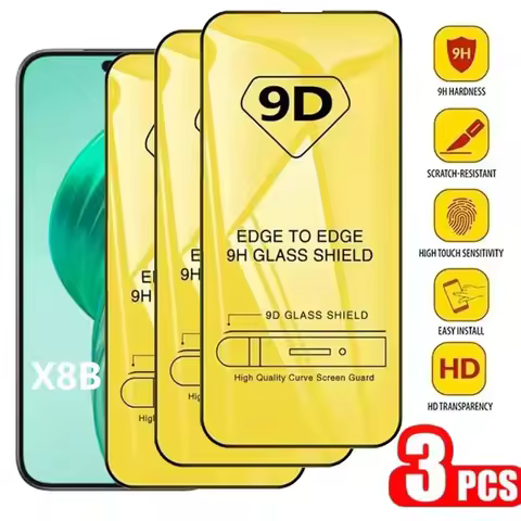 3PCS 9D Tempered Glass For Honor 400 Lite 300Pro 200Smart X9 X8 X7 X6 X70i X60GT Screen Protector Cl