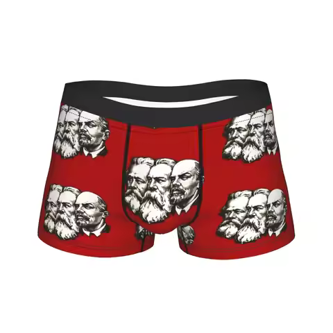 Karl Marx Engels and Lenin Underwear Breathable Panties Custom DIY Shorts Briefs For Males 3D Pouch 
