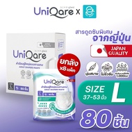 [ ยกลัง 80 ชิ้น  ] Uniqare ผ้าอ้อมผู้ใหญ่ ยูนิแคร์ ไซส์ L รุ่น กางเกงซึมซับมากพิเศษ แพมเพิสผู้ใหญ่ ใ