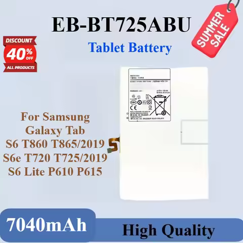 High Quality Brand New EB-BT725ABU Tablet Battery 3.85V 7040mAh for Samsung Galaxy Tab S6 Lite P610 