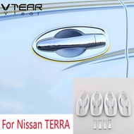 Vtear For Nissan TERRA 2018 2019 2020 door handle cover Chromium door bowl pull chrome protection ca