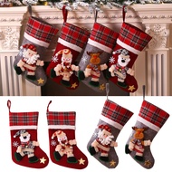 [Christmas Products]Large Christmas Sock Christmas Tree Hanging Pendants Xmas Ornaments Biscuit Cand