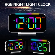 【Beverly】-LED Digital Clock RGB Display Alarm Clock with Ambient Lighting Night Lamp Electronic LED