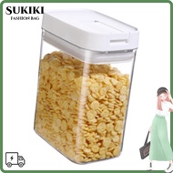 SUKIKII Cereal Storage Container, Transparent Sealed Food Storage Container, Food Storage PET 800ml 