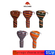 55mm Colorful Stripes 14mm 18mm Joint Glass Bowl Glass Cup for Glass Bong Dab Rig PT1237