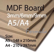 MDF Board/Medium Density Fibreboard 3mm/6mm/9mm - A5/A4 size