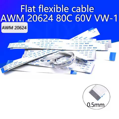 10PCS Flat flexible cable FFC FPC LCD cable AWM 20624 80C 60V VW-1 FFC-0.5MM Flat connection cable 6