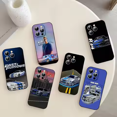F-Fast And F-Furious R-R34 Phone Case Soft TPU Skin-Friendly For IPhone 17/16/15/14/13/12/11 Series: