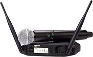 Shure GLXD24+/SM58 Dual Band Pro Digital Wireless Microphone System for Church, Karaoke, Vocals - 12-Hour Battery Life, 100 ft Range | SM58 Handheld Vocal Mic, Single Channel Receiver