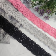 Decorative elastic lace, ,size 2.5cm to 6. 5cm (5 meters)