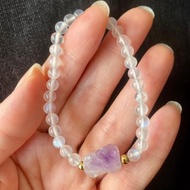 玻璃體月光石原礦紫水晶手串手鍊