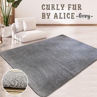 PREMIUM FUR CARPET FOAM CARPET 140x200 CURLY GREY FINE FUR