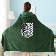 Attack on Titan Flannel Cape Cloak Blanket Shingeki No Kyojin Survey Corps Cosplay Costume Hoodie Gi