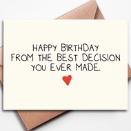 [Coisíní] Anniversary Card For Husband, Wife, Funny Happy Birthday Card For Husband, Wife, Girlfrien