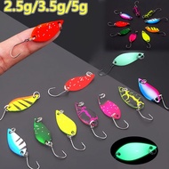 2.5g/3.5g/5g Spinner Spoon Fishing Lure Metal Single Hooks Scoop-shaped Rotating Sequins Wobbler Tre