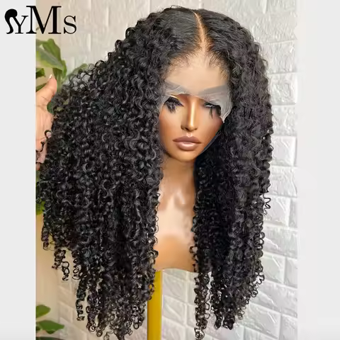 Sassy 3B3C Kinks Curly 13x6 13x4 Lace Front Virgin Human Hair Wigs YMS 300% Density Curly Lace Front