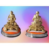 Phaya Tao.Roop Lor LP Liew.Material Pure Silver With Gold Cover. 龍婆柳騎財龜. 純銀蓋金面. Wat Rai Taeng Thong.
