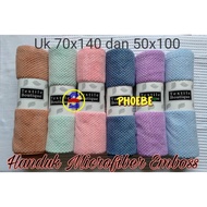 MICROFIBER EMBOSSED TOWEL 70x140cm & 50x100cm - SOFT / BABY BATH / 70x140 / 50x100 - RANDOM