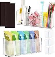 2 PACK Drink Packet Organizer with Removable Divider & Compartment, Mountable Water Packet Organizer