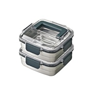 Glasslock Cheftopf 手提型不銹鋼保鮮盒 1130ml  保鮮盒 2入+蓋子 2入  2組