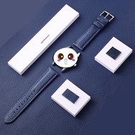 Watch strap male leather female butterfly buckle substitute Tissot Longines King leather belt watch accessories female watch belt