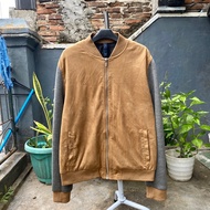 [Termurah] Zara Man Bomber Suede Jacket Preloved Original Good Condition