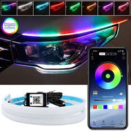 Lampu LED Alis DRL RGB Slim Tempel Fleksibel + Sein Running - 30cm/60cm (Mobil Motor) 12v