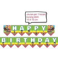 Banner bunting garland flag writing happy birthday birthday character omar and hana