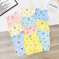 Combo 3 5 áo ba lỗ cho bé chất thun lạnh in họa tiết dễ thương đáng yêu đủ size từ 5-15kg