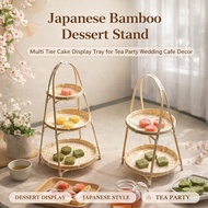 Bamboo Wedding Cake Stand Cookie Platter Sushi Table Dessert Snack Tray Bread Basket Kitchen Storage