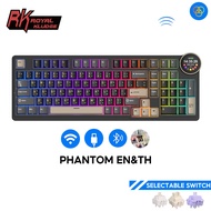 คีย์บอร์ดเชิงกล Royal Kludge RK N99 Phantom 98 ปุ่ม Tri-Mode RGB แบบมีสายและบลูทูธ 2.4G พร้อมหน้าจอ 
